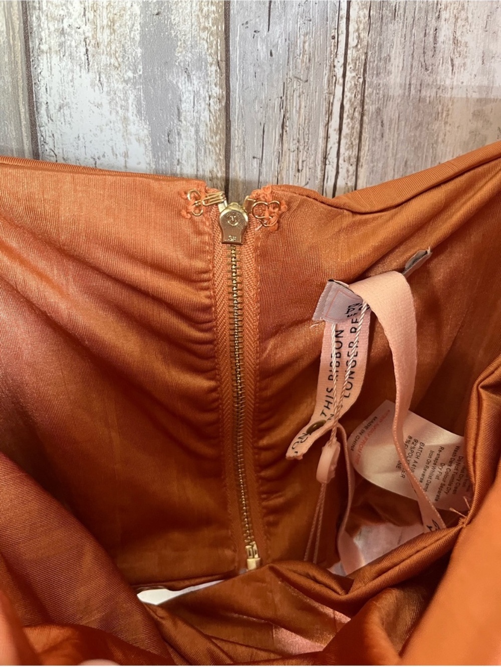Oh Polly Batch A Caramel Cowl Neck Ruched Long Sleeve Crop Top Size 4 NWT - Picture 4 of 6